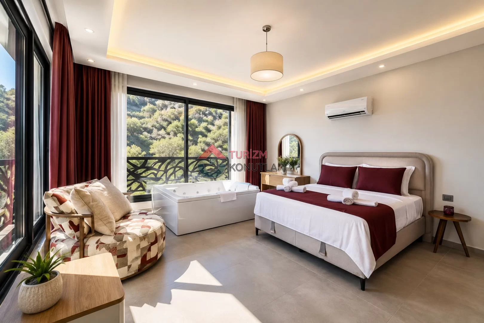 Fethiye Deniz Manzaralı, Jakuzili, Korunaklı Lüks Villa